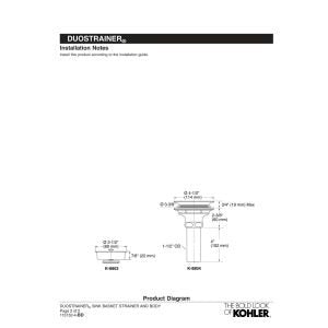 KOHLER K8803-CP Duostrainer Sink Strainer Basket, Removeable Stainless Steel Open/Close Stopper, Tight Seal, Polished Chrome