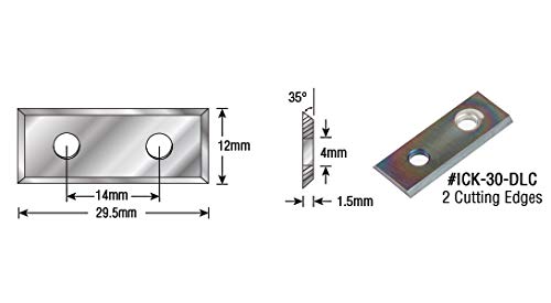 Amana Tool RCK-457-DLC Solid Carbide Insert Cutter Replacement Knife Blade for Solid Wood, 4 Cutting Edges Diamond-Like Carbon (DLC) 12 x 12 x 1.5mm x 45 Degree Angle 457-DLC -12 x 12 x 1.5mm