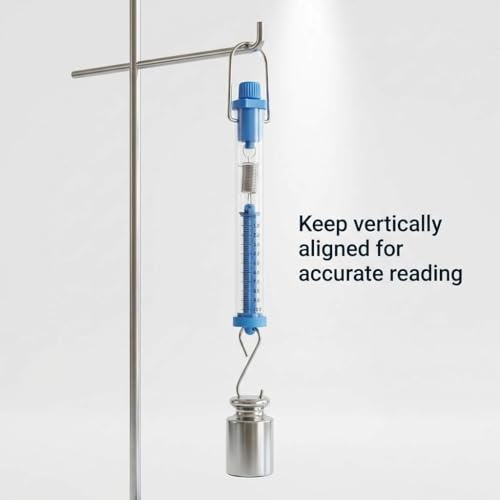 QWORK Tubular Spring Scale Set – 1N to 30N Range, Gram & Newton Dual Scale for Physics Lab, Classroom & Test Use, 1N, 5N, 10N, 20N, and 30N 1N, 5N, 10N, 20N, 30N 5 Pcs