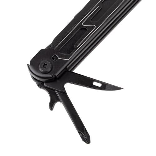Professional Multitool Pliers with Large Folding Scissors, Heavy-Duty Pliers, Folding Knife, and Nylon Carry Case. Perfect for Camping, Outdoor Repairs, and Everyday Tasks