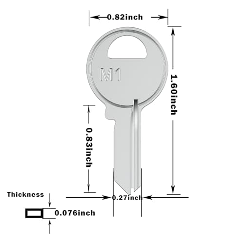 100Pcs M1 Blank Key Blanks, Uncut Blank Keys in Premium Brass Copper-2 100