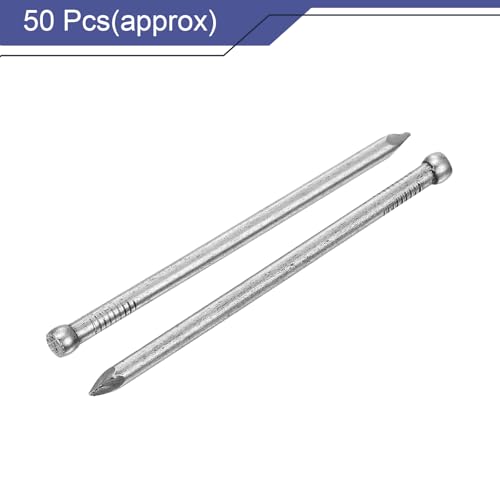 uxcell Finishing Nails 50pcs 75mm 3 Inch Hand-Drive Hardware Carbon Steel Nail Lost Head Nail