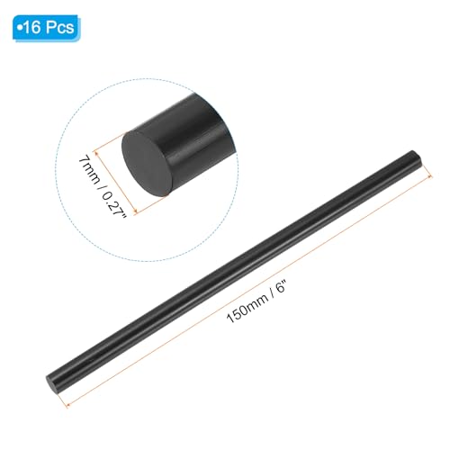 PATIKIL 6x0.27 Inch High Viscosity Hot Glue Sticks, 16 Pcs Hot Glue Gun Sticks Mini Hot Melt Adhesive Glue Stick for DIY Art Craft Repairs Festival Decoration, Black