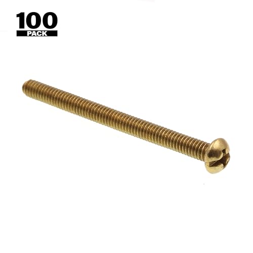 Prime-Line 9003894 Machine Screws, Round Head, Phillips/Slotted Combination Drive, #8-32 x 2 In. (100 Pack)
