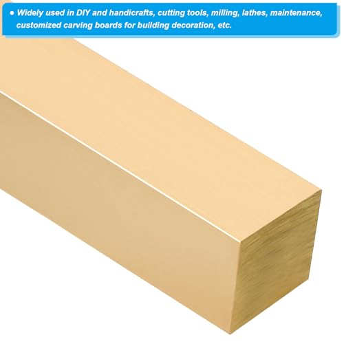PATIKIL 3/4 x 3/4 x 6" H59 Brass Square Bar, Solid Square Mill Stock for Crafting Maintenance Electrical Architectural Decoration, Brass 3/4 x 3/4 x 6" 1