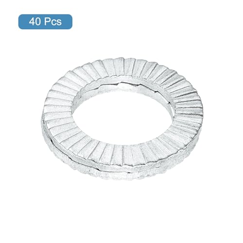 Uxcell Wedge Locking Washers for M10 Bolts, 40pcs Manganese Steel Vibration Resistant Safety Washers 40