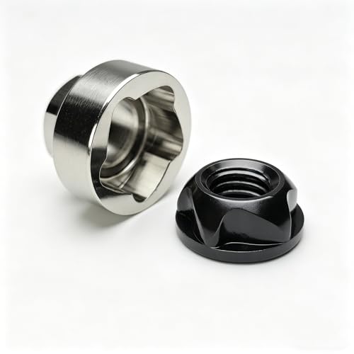 Black M8 304 Stainless Steel Anti-Theft Locking Nuts P1.25 Security Hardware Kit for Mountain Bike Awning Car Accessories Styling Light Bar (4 Lock Nuts + 1 Key)