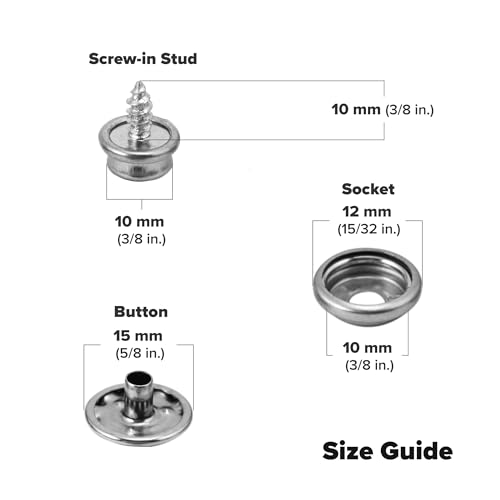 Coghlan's Snap Fastener Kit – 10 Durable Nickel-Plated Snaps with Attaching Tool, Perfect for Repairs on Canvas, Leather, and Outdoor Gear, Essential for Camping, DIY Crafts, and Home Projects