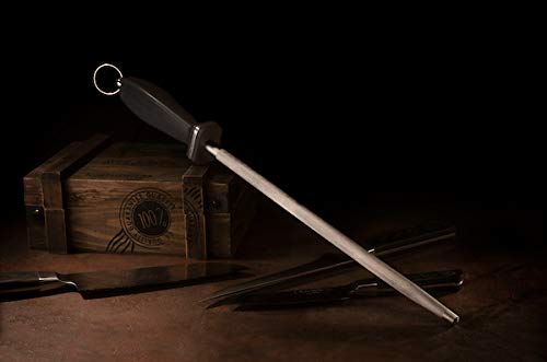Hard-Chrome Finish Knife Sharpener Rod, Knife Honing Rod, knife sharpeners for kitchen knives L 12″ D 0.5”