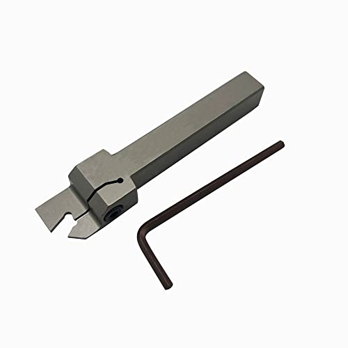 1/2" 3/8" Indexable Lathe Grooving Parting Holder with 10 Pieces GTN- SP200 Heavy Duty Nickel Plated ZQ1212R02 Right -Hand Cut Off Tool Carbide Inserts (1/2" ZQ1212R02 with 10pcs Inserts) 1/2" ZQ1212R02 with 10pcs inserts