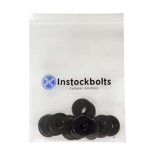 1/4" x1"OD Black Fender Washer,18-8 (304) Stainless Steel Flat Washer, 1/4 ID x 1" OD, 100Pcs 6.4mm x 25mm(Black)
