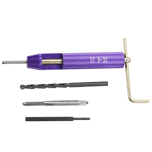 Ejoyous Thread Repair Kit, 50pcs Stainless Steel Coiled Wire Helical Screw Thread Inserts Kit Imperial 8-32UNC x 1.5D with Dedicated Tap, Installation Tool, Breaker, Drill Bit