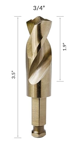 NordWolf 3/4" M35 Cobalt Stubby Drill Bit for Stainless Steel & Hard Metals, with 7/16" Hex Shank for Quick Chucks & Impact Drivers 3/4 in