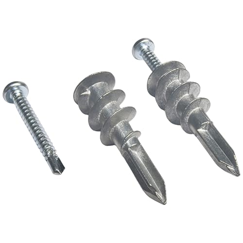 Santie #8 Zinc Self-Drilling Drywall Anchor Kit with Screws, 50 Pack (#8)-50 PC