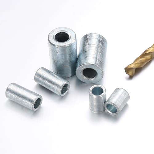 uxcell 10 Pcs Galvanized Steel Spacer 5/16" Bore x 5/8" OD x 1" Length, Unthreaded Standoff Bushing Plain Finish, Round Metal Spacer Fits M12 Screws Bolts 5/16"ID x 5/8"OD x 1"Length