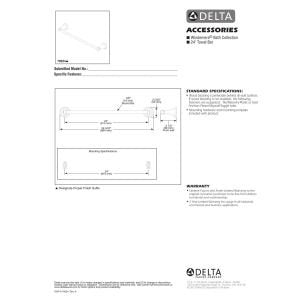 Delta Towel Rack | 24 Inch Oil Rubbed Bronze Towel Bar for Bathroom, Kitchen | Windemere Accessories Single