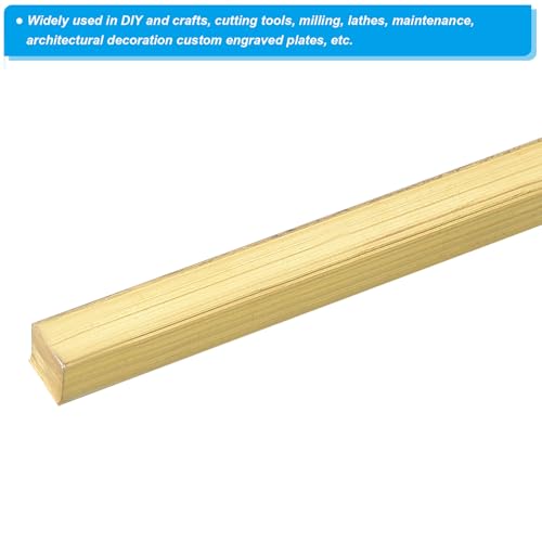 PATIKIL 13/64 x 13/64 x 40" H59 Brass Square Bar, Solid Flat Mill Stock for Crafting Maintenance Electrical Architectural Decoration, Brass 13/64 x 13/64" 1