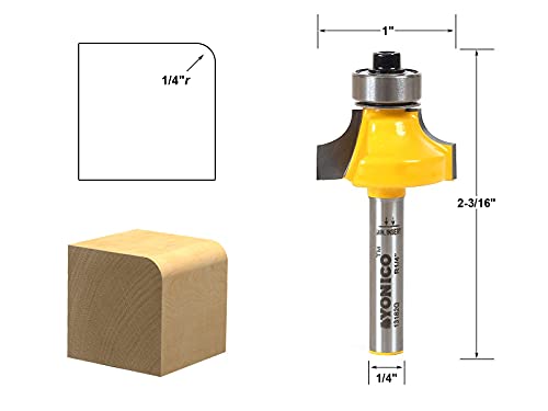  [AUSTRALIA] - YONICO 13162q 1/4-Inch Radius Round Over Edge Forming Router Bit 1/4-Inch Shank (Pack of 4) 1/4" Radius - 1/4" Shank (Pack of 4)