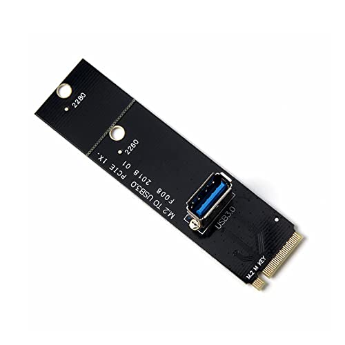 Acxico 2pcs NGFF M.2 to USB 3.0 Transfer PCI-E Riser Card Adapter for Mining Machine Black
