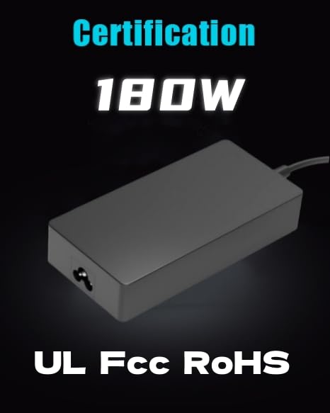 180W Power Adapter Compatible with Dell G15 G7 G5 G3 Alienware m17 m15 17 Precision 7510 7520 7680 3260 M4800 Laptop WD19 WD15 Docking Station OptiPlex inspiron7775 7777 7410 2350 Desktop