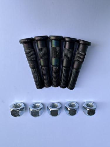 6pcs 1/2"-20 x 2.7 in. L 0.545 in. Knurl Wheel Stud w/Lug Nuts for Dexter | Replacement for Dexter 5200 6000 7000 7-262 Trailer axle hub Lug Bolts