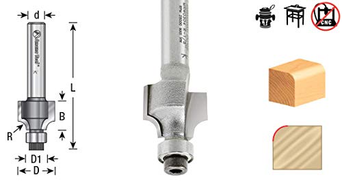 Amana Tool - MRW0304 Miniature Corner Round 1/8 Radius x 9/16 Dia x 7/16 x 1/4" Shank