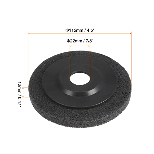 HARFINGTON 5pcs Nylon Fiber Polishing Wheel 4.5" x 7/8" Abrasive Wheels Sanding Buffing Disc 320 Grit 7P Non Woven Abrasive Flap disc Grinding Polishing Wheel for Angle Grinders, Gray