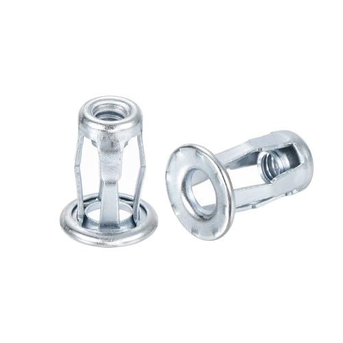 uxcell 50Pcs Multi-Grip Rivet Jack Nut, #10-24 Petal Carbon Steel Thread Zinc Finish Blind for Plastic Pressboard Hardboard Door Anchors Aluminium cladding Steel Pipe #10-24x0.72" 50