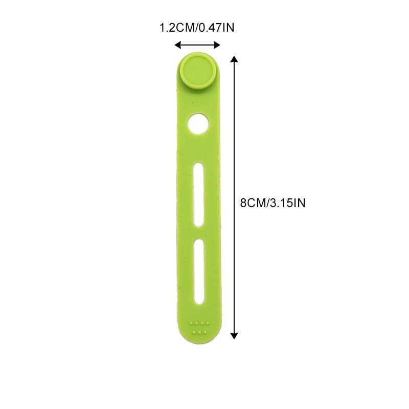 Flexible Silicone Cable Management Strap, Reusable Cord Tie and Organizer for Electronic Wires and Data Cables, Green
