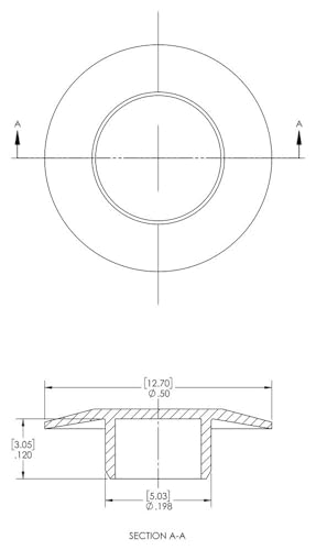 Caplugs SH-25 SH Series, Plastic Finishing Plug for Socket Head Screws, LD-PE, Finishing Plug for Socket Head Screws 1/4", Protective Covers, Production, Maintenance, Repairs, Natural (Pack of 1000)