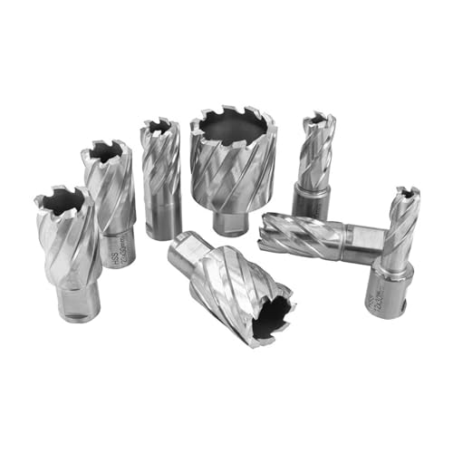 Shank HSS Annular Drill Bit 12-42x30mm TiN Coated Hollow Drill Bit for Metal Cutting Weldon Shank Core Drill Bit (30x30mm) 30x30mm