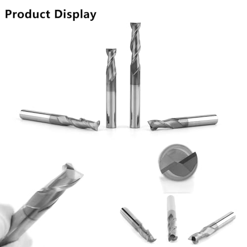 3/16" Tungsten Carbide Square End Mill 2 Flute Micro Grain Milling Bits Set,AlTiN Coating,for Milling Alloy Steels,Cast Iron,Carbon Steel(5PCS) 3/16 in 5