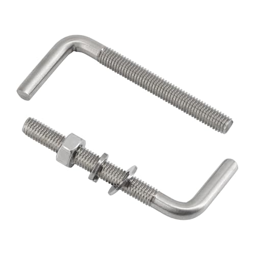 (30 Pieces) M5x50mm L Shaped Threaded Bolt Kits 304 Stainless Steel Foundation Anchor Bolts Square Screws Hooks For Hanging M5x50mm(30 Pieces)