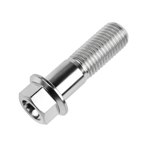 Titanium Bolt Hex Small Flange Head M12x40mm Pitch 1.25, Silver