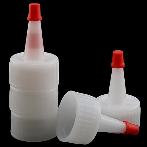 E-outstanding Red-Tip Cap 24PCS Red Plastic Pointed Mouth Bottle Cap Replacement Tips for Glue Bottles