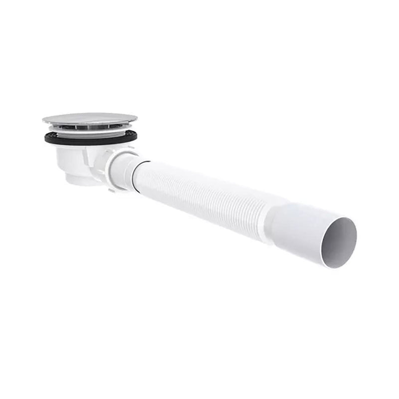 90 Degree Low Profile 1.5" Shower Drain Trap With Side Outlet Assembly for Replacement Shower Base, PVC