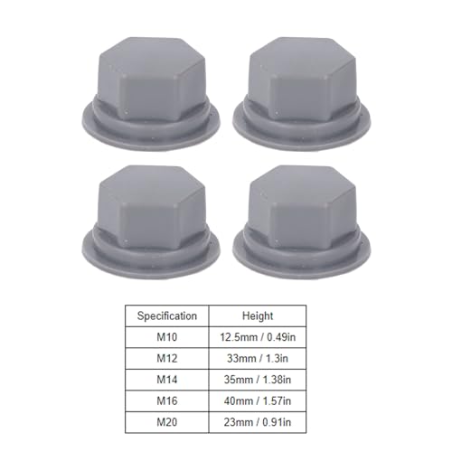 PUSOKEI Hexagonal Screw Head Caps, Silicone Material 50 Pieces Easy Installation Hex Screw Bolt Cover for Machinery Fasteners (M20)