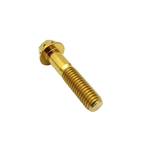 RISON Titanium Flange Hex Head Bolts Gold GR5 M10x1.25x40mm Screws Pack of 5
