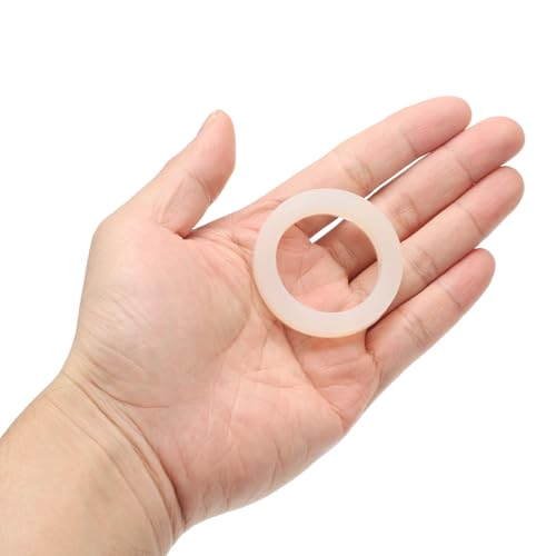 uxcell 12 Pcs Solid Silicone Flat Washer DN40 2-5/32" OD x 1-1/2" ID x 1/4" Thickness Large Washers O Ring Sealing Gaskets, Industrial Flat silicone Spacer, White 1-1/2" x 2 5/32" x 1/4"