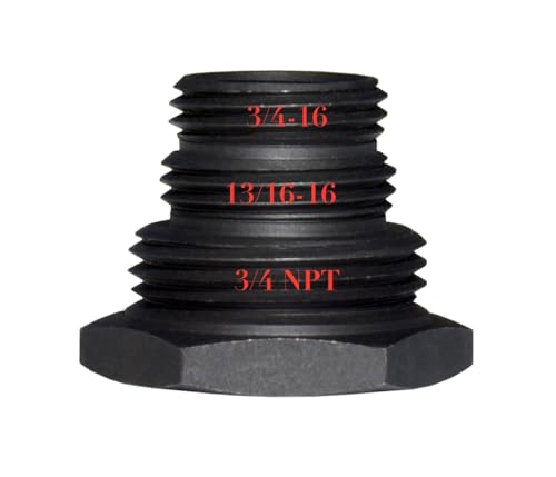 Steel Thread Adapter Convert 5/8-24 to 3/4 NPT, 13/16-16, 3/4-16 (Pack of 2) 3/4 inch (Height), 3/4 inch (Diameter) (Pack of 2)