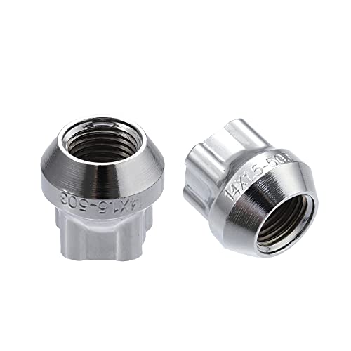 ACROPIX M14x1.5 Car Wheel Lock Lug Nuts Set Anti Theft Lug Nut Screw Fit for Tesla Model 3 - Pack of 5 Silver Tone