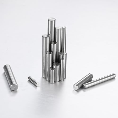 M METERXITY 10-Pack 8 x 80 mm Dowel Pin, 316 Stainless Steel Support Pin Fastener Elements for Metal Devices/Wooden Projects, Cylindrical Shelf Support Pin [Silver Tone]