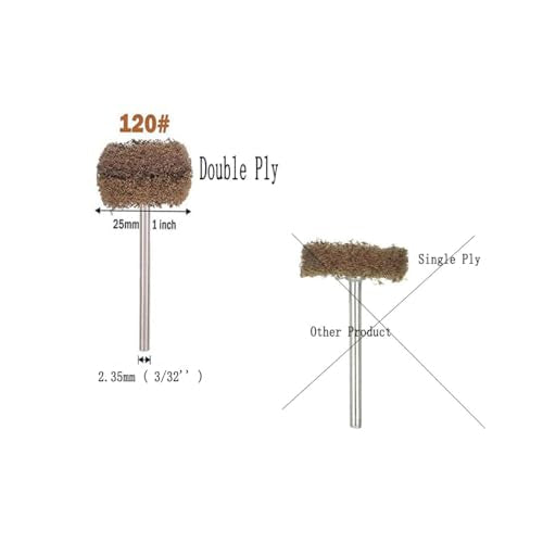 48 Pieces 3/32'' Mandrel Abrasive Nylon Fiber Buffing Wheel 2.35 MM Shank Mini Scouring Pad Polishing Wheels for Rotary Tools Includes Dremel (Grit Size 120) (Pack of 2) 1 inch (Pack of 2)