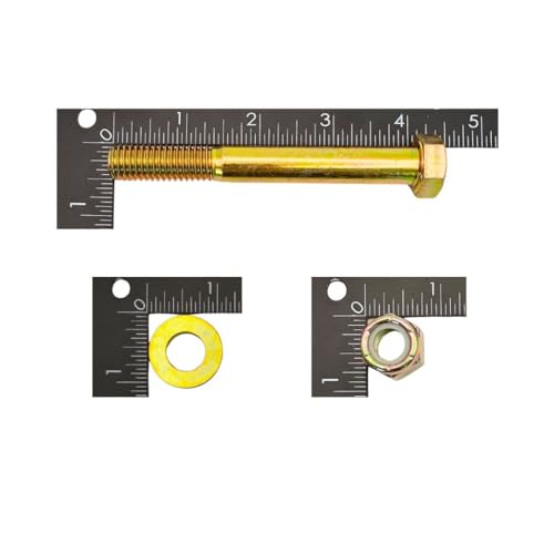 1/2"-13 x 4 Grade 8 Hex Bolts (4-Pack) with Flat Washers & Nylon Lock Nuts – SAE J429 Coarse Thread Heavy-Duty Bolts for Automotive, Machinery & Construction 4.0"