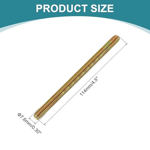 uxcell 12Pcs Fully Threaded Rod, 5/16" UNC x 4-1/2" Length Zinc-Plated Carbon Steel Fully Threaded Studs with Nuts and Washers for Clamps, Hangers and U-Bolts, Color Zinc 5/16"x4-1/2" 12