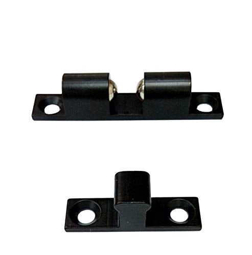 QCAA Solid Brass Double Ball Catch, 60mm, with#304 Stainless Steel Ball & Tension Spring, Matte Black, 6 Pack, Made in Taiwan Matte Black (60mm)