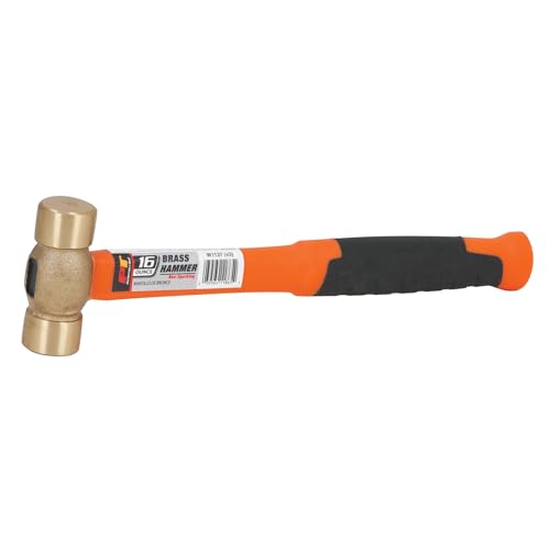 Performance Tool W1137 16 oz. Solid Brass Hammer, Fiberglass Handle
