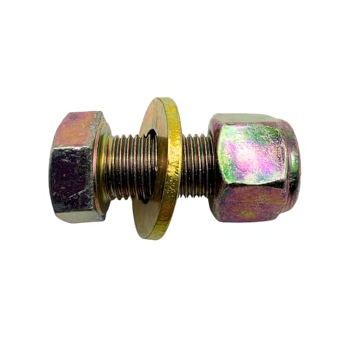 1/2"-20 x 1 Grade 8 Bolts (4-Pack) – Heavy-Duty Hex Bolts with Flat Washers & Nylon Lock Nuts – High-Strength SAE J429 Anti-Vibration 1.0" UNF Fine Thread