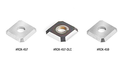 Amana Tool RCK-457-DLC Solid Carbide Insert Cutter Replacement Knife Blade for Solid Wood, 4 Cutting Edges Diamond-Like Carbon (DLC) 12 x 12 x 1.5mm x 45 Degree Angle 457-DLC -12 x 12 x 1.5mm