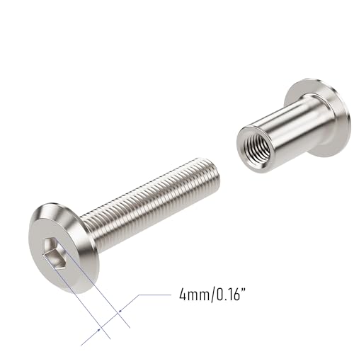 5PCS M6x40mm Binding Screws 8mm Hole 6x12（F）/6x40mm 5 Pcs Silver